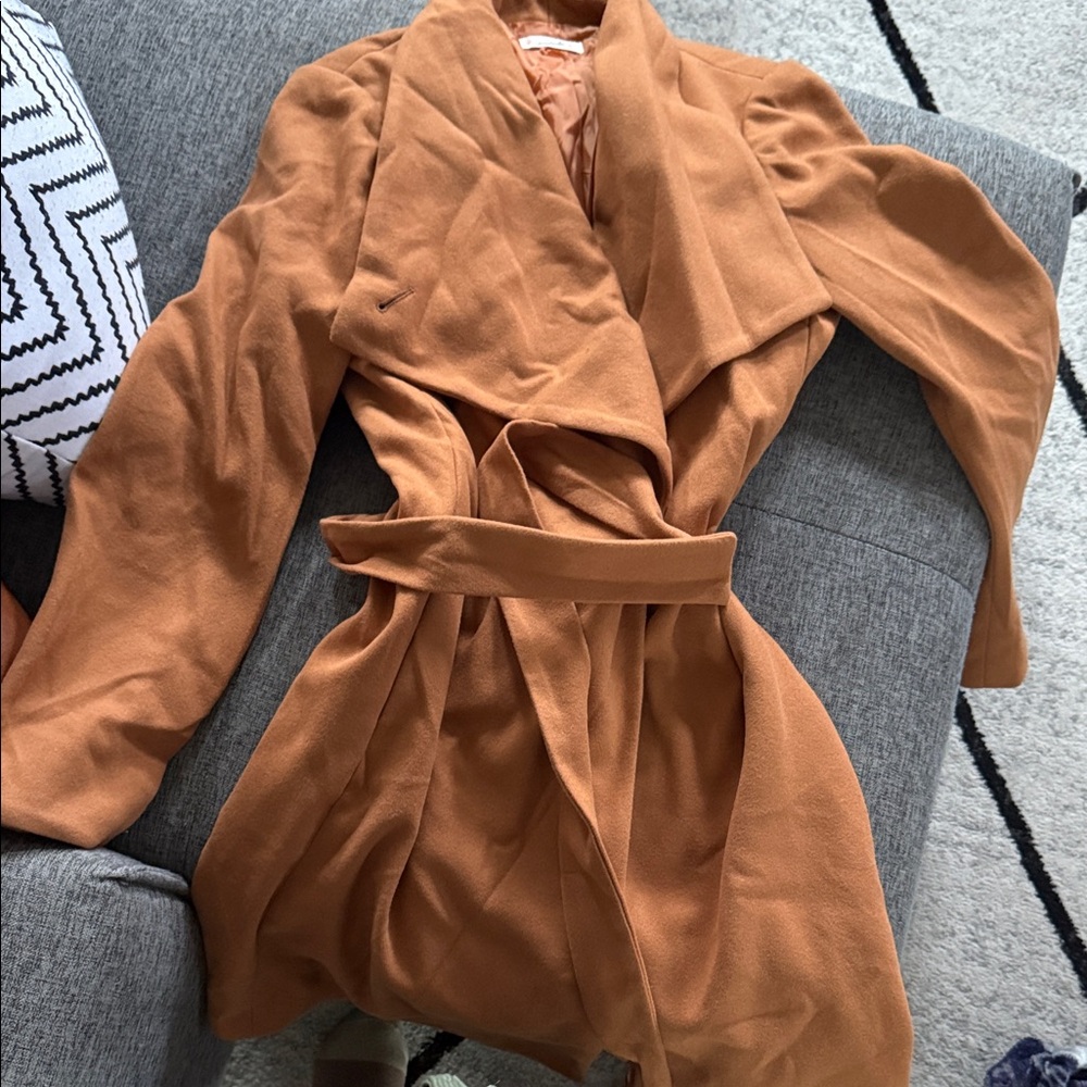 Stylish Tan Wrap Coat